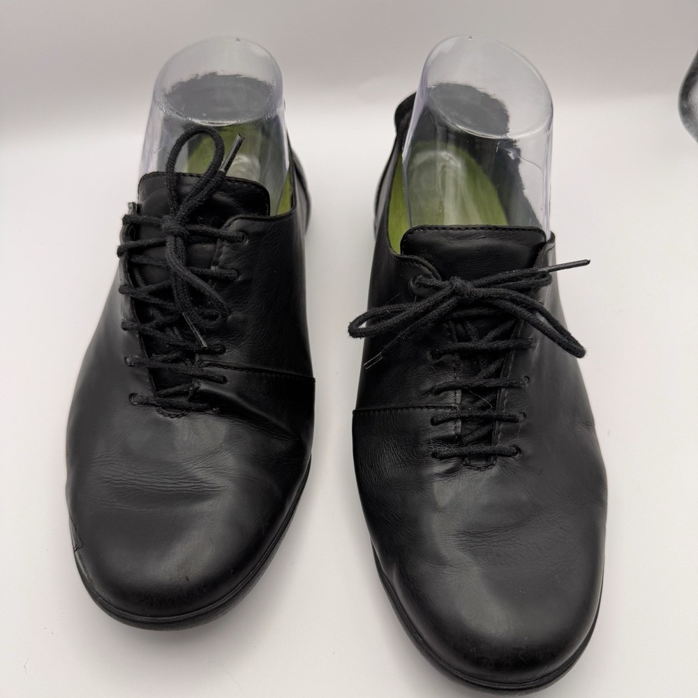 Mephisto Cool Air Jet Black Leather Walking Shoes Size 8.5 US - Picture 2 of 6